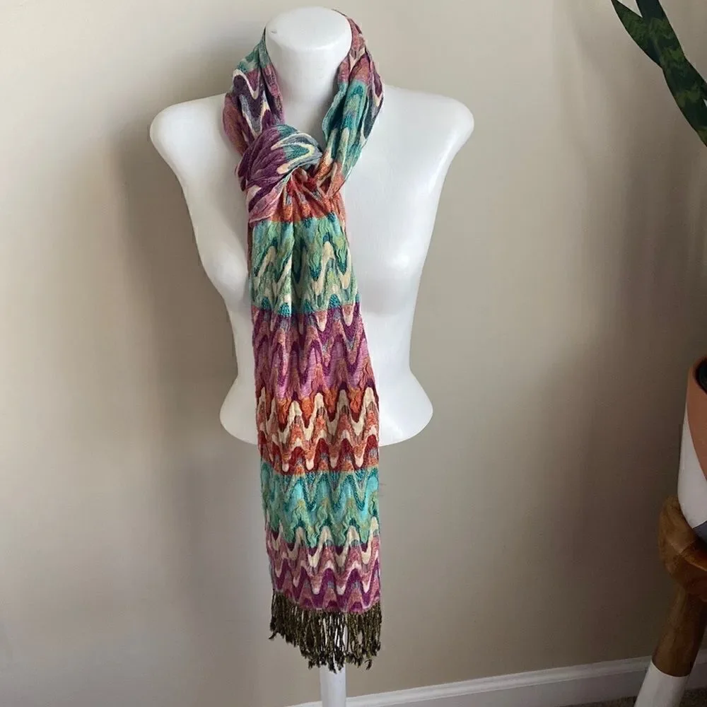 Flamestitch Pattern Neck Scarf